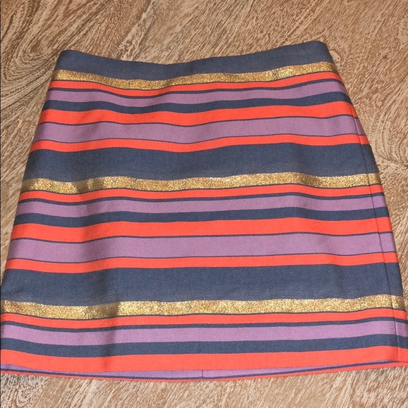 J.Crew skirt size 0 blue coral purple gold - Picture 1 of 3